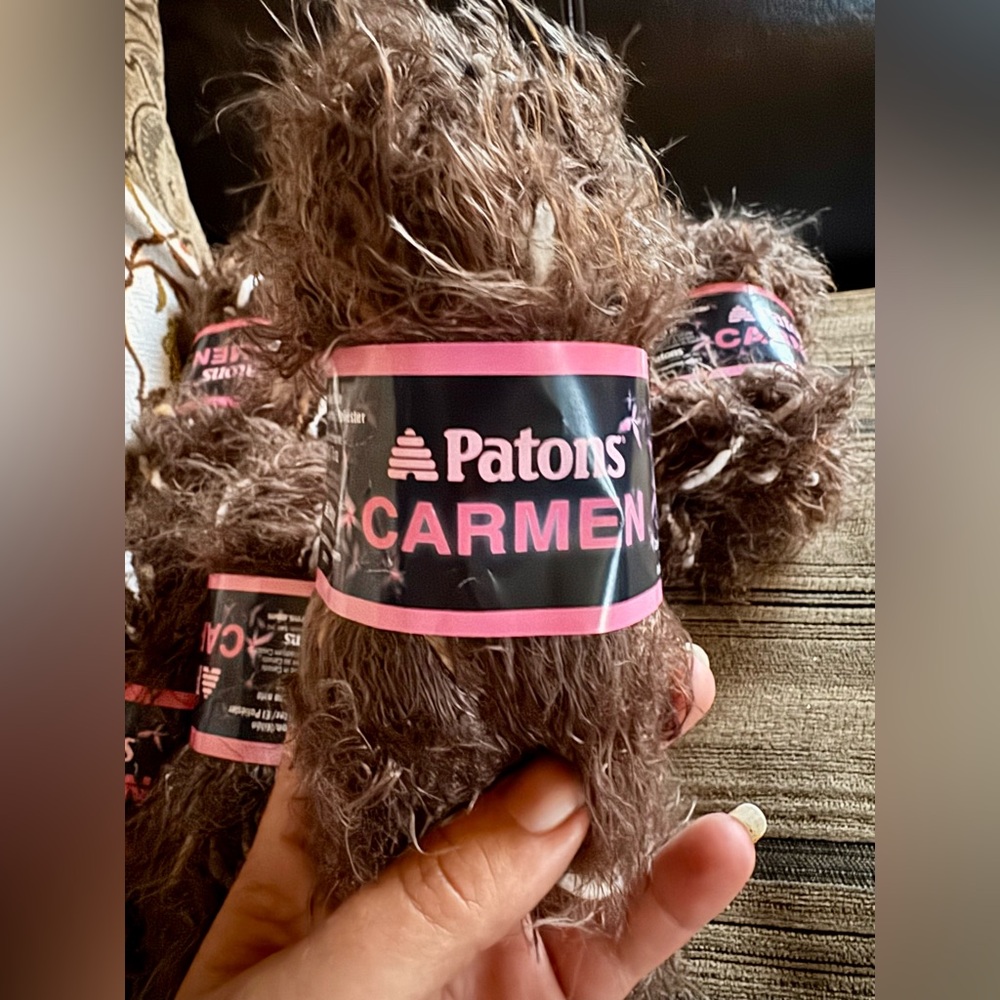 8 Balls Chocolate Eyelash Yarn